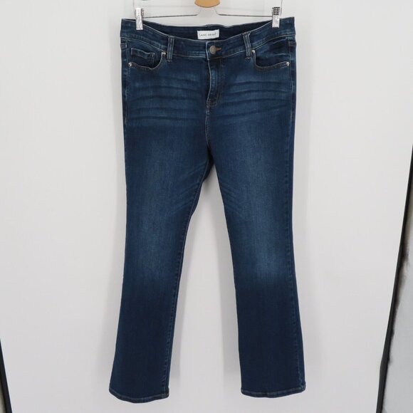 Lane Bryant Womens Plus 14 High Rise Boot Straight Fit Dark Blue Denim Jeans - Picture 8 of 9